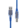 Pikkukuva 2 / 5: Nopea läpinäkyvä sininen USB 2.0 -tulostinkaapeli, tyyppi A -uros - tyyppi B -uros Dua（1M