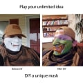 Miniatyrbillede 5 af 5: One Piece Sort Ansigtsmaske i Sort til Airsoft - Ond Djævel Monster
