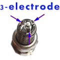 Pikkukuva 2 / 5: A7TC A7TJC -sytytystulppa 3 elektrodillä, korvaa GY6 50cc