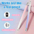 Miniatyrbilde 2 av 5: 2 stk. Stylus Penner for Berøringsskjermer, Stylus Penn for iPhone/iPad/Nettbrett Android/Microsoft Surface (Hvit Rosa/Hvit Lilla)