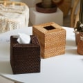 Miniatyrbilde 2 av 5: Firkantet Rattan Vevboksdeksel, Håndvevd Vevholder (Brun)