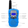 Miniatyrbillede 3 af 5: Walkie Talkies, PMR446 8 Kanaler 1 Par Børne Walkie Talkie 3km Lang Afstand Intercom Julegave Børnelegetøj (Blå)