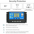 Miniatyrbillede 3 af 5: 20A Solcellelader Controller Smart Solpanel Regulator med USB Port Display 12V/24V,