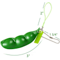 Pikkukuva 4 / 5: 3 kpl Fidget-lelusettiä, Purista-papu Soijapapu Stressinlievitystä Hauskoja Leluja Ekstruusio Edamame Herneavain Keychain Matkapuhelimiin ja Avaimiin - Vihreä