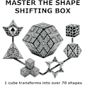 Miniatyrbild 3 av 5: Formförändrande låda, Patenterad Fidget Cube med 36 Sällsynta Jordmagneter - Transformerar till över 70 former, Presentask (Svart