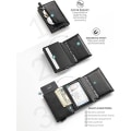 Miniatyrbillede 4 af 5: Sort Anti-Hacking Kort Holder RFID Bifold Læder Tegnebog med
