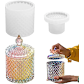 Miniatyrbilde 1 av 4: Store Beholder i Resin med Lokk, 3D Krukke Silikonform, Oppbevaringsboks i Resin for Støping av Hjemmedekor