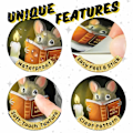 Miniatyrbillede 5 af 5: Mus Reading Bog, Vægsticker Dekal, Børneværelse, Klasseværelse, Hjem, Soveværelse, Bogreol, Bogelsker, af Mus og Mænd