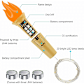 Miniatyrbillede 2 af 5: 10 stk. LED korkflamme lyskæde 2m 20 LED vinflaske lyskæde til DIY fest jul bryllup varm hvid