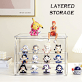 Miniatyrbillede 2 af 5: Klar akryl displayboks, 3-lags displayhylde med 2 flytbare plader