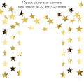 Miniatyrbilde 3 av 5: Glitter Stjernekrans Banner Dekor, 130 Fot Lysende Stjerne Hengende Bunting Banner Bakgrunn for 2024 Nyttår Graduation