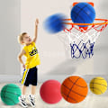 Miniatyrbild 5 av 5: Tyst basketboll, tyst boll, inomhusträningsboll med låg ljudnivå, obelagd skumboll med hög densitet, mikroporös tyst skumbasketboll blå 18