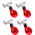 Miniatyrbild 1 av 5: Kyckling Vattenkopp, 4-Pack Kyckling Vattenkopp PVC T-Kopplingar, Med 1/8 Tums Ftp-Gängor, Automatisk Kyckling Vattenkopp För Kyckling Ankor Vaktel