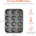 Miniatyrbillede 5 af 5: Sæt med 2 non-stick muffinforme i kulstofstål