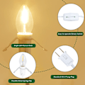 Pikkukuva 2 / 5: LED-lamppujen sarja, 4 kpl, valkoinen, virtajohto ja kytkin