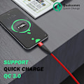 Miniatyrbild 4 av 5: USB-C Laddningskabel 3A, Snabbladdning QC 3.0, Hög Hållbarhet