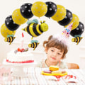 Miniatyrbillede 4 af 4: 26 stk. Bi-Ballon Sæt Gule og Sorte Bi Mylar Folieballoner