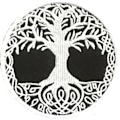 Miniatyrbillede 4 af 4: 2 Stykker Livets Træ Broderi Patch (Sort og Hvid) Krog