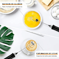 Miniatyrbilde 3 av 5: 1 sett USB-oppladbart elektrisk melkeskummer, 3 hastigheter justerbar, med 3 rustfrie visper, for latte, cappuccino, varm sjokolade, egg