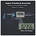 Pikkukuva 2 / 5: 0-25mm LCD Digitaalinen Elektroninen Mikrometr Digitaalinen Palmer Ulkomikrometri Vakiometrinen/Tuuma 0,001 mm Tarkkuus 0,002 mm Tarkkuus Automaattinen Pysäytys ABS + Ruostumaton Teräs