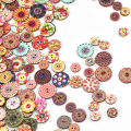 Miniatyrbilde 2 av 5: 100 stk Syknapper Retro Treknapper Runde Blomst