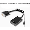 Miniatyrbillede 4 af 5: VGA til HDMI adapter med 3,5 mm lydkabel og strømledning, VGA
