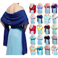Miniatyrbilde 2 av 5: Aftenkjole Sjal Ensfarget Chiffon Sjal Bryllup Cheongsam