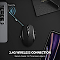Miniatyrbilde 2 av 5: Svart trådløs mus, 2.4G oppladbar trådløs ergonomisk ergonomisk optisk mus med USB Nano-mottaker for bærbar PC MacBook ChromeBook, 6 knapper