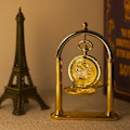 Miniatyrbillede 3 af 4: Sort Dobbelt Hunter Mekanisk Lommeur Håndoptræk Bronze