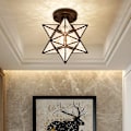 Miniatyrbillede 1 af 3: Sort Stjerne Diamant Loftlampe Ganglampe Korridorlampe