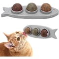Miniatyrbild 1 av 5: 1 stycke grå kattmynta boll leksak, 3 i 1 roterbar kattmynta ätbar