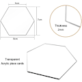 Miniatyrbillede 3 af 5: 10 stk. Klart Hexagon Akryl Navneskilte til Bord, Blanke Navneskilte