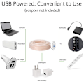 Pikkukuva 2 / 3: 1 Paketti USB-Latautuvia LED-Valojuovia 39,3FT 120 LED:tä Nauhavalo