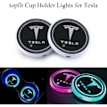 Miniatyrbilde 1 av 5: 2-pakks LED-koppholdere for Tesla Model 3/Y/S/X, 7 lysfarger