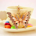Miniatyrbillede 2 af 5: 1 stk Rhinestone Krystal Dyr Nøglering Butterfly Nøglering