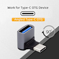 Miniatyrbild 3 av 5: USB C OTG-adapter, USB 3.0 typ-A hona till USB typ-C hane OTG 90 graders vinklad adapter för bärbar dator, surfplatta, telefon