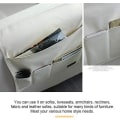 Miniatyrbild 5 av 5: Beige Soffa Armstödsorganisatör, Multifunktionell Vikbar Tote Bag