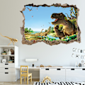 Miniatyrbild 4 av 5: 3D Trasig Vägg Dinosaurie Paradis Sovrum Vardagsrum Barn