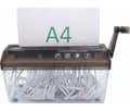 A4-papirshredder - Bærbar manuel dokumentshredder til kontor, skole, hjem