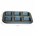 Miniatyrbillede 2 af 5: Brødform, Brownieform, 6-Huls Non-Stick Kvadratisk Muffinform, 6