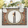 Miniatyrbild 3 av 8: Aztek Terracotta Boho-dukningsunderlägg Set om 4 Vintage Persisk Rost Ret
