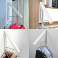 Miniatyrbillede 3 af 4: Udendørs Foldbare Tøjhager Foldbar Væghængt Tøjstang