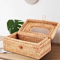 Miniatyrbillede 5 af 5: 1 Rattan Servietbeholder Håndlavet Dekoration til Kontor
