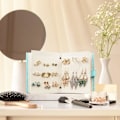 Miniatyrbillede 3 af 5: Ørering Organizer Bog Design Ørering Holder Rejse Smykke Opbevaring Etui Bakke Holder, Kan Holde 42 Par (blå)