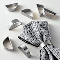 Miniatyrbillede 2 af 5: (Sølv)Cuff Børstet Guld Servietringe Sæt af 6, Modernistiske Servietringholder til Bryllup, Banket, Metallisk Pynt til Bordsætning, Blanke Serv