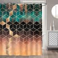 Geometrisk Grön Marmor Duschdraperi 180 x 180 cm Dusch
