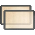 Miniatyrbillede 1 af 5: Silikon bagemåtte, ikke-klæbende, genanvendelig, fødevaresikker, 2-pak, beige/grå, rektangulær