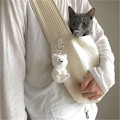 Miniatyrbild 2 av 5: 1 Stycke Lätt Bärbar Husdjurs Crossbody Väska Canvas Väska Utomhus Bärbar