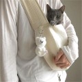 Miniatyrbillede 2 af 5: 1 Styk Let At Bære Pet Crossbody Taske Canvas Taske Udendørs Bærbar