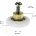 Miniatyrbild 3 av 5: 4-pack ersättningsrullar för duschdörrar, 19 mm diameter